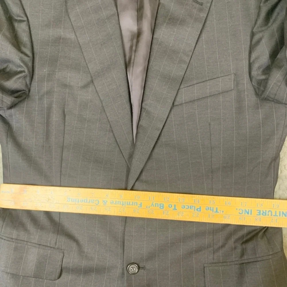 Loro Piana Super 150s Wool Blazer Mens 44R Charcoal Lord's Tailor Pinstripe